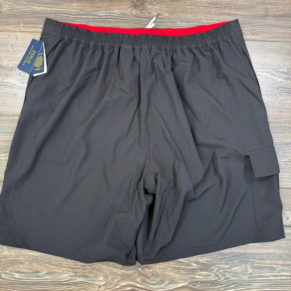 Polo Ralph Lauren Mens Size 3XLT Swim Trunks Black Cargo Board Short Stretch NWT